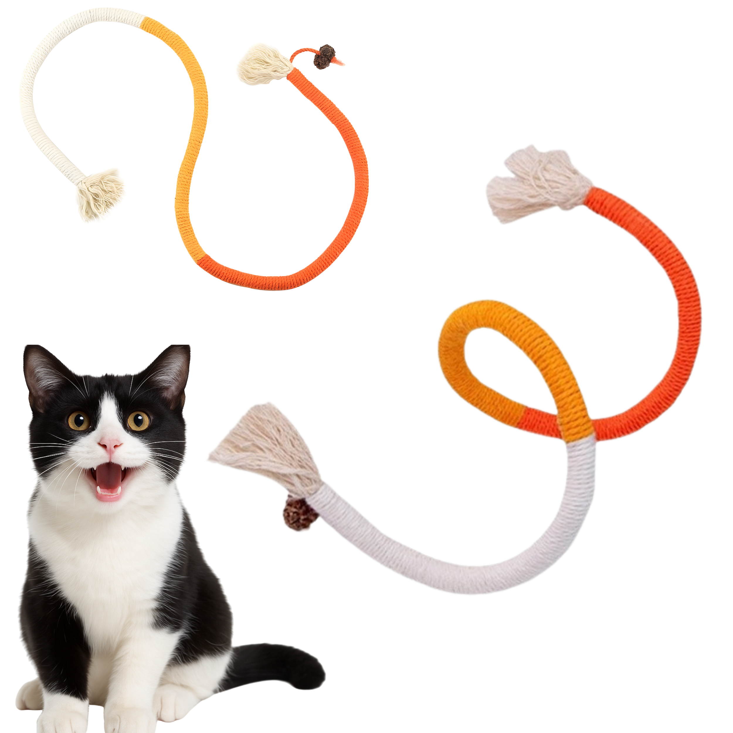 Zabawka dla Kota Sznurek z Kocimiętką - naturalna, ręcznie wykonana